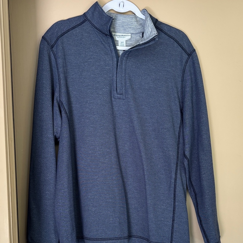 Tommy Bahama Men's Slate Blue Half-Zip Long Sleeve Pullover